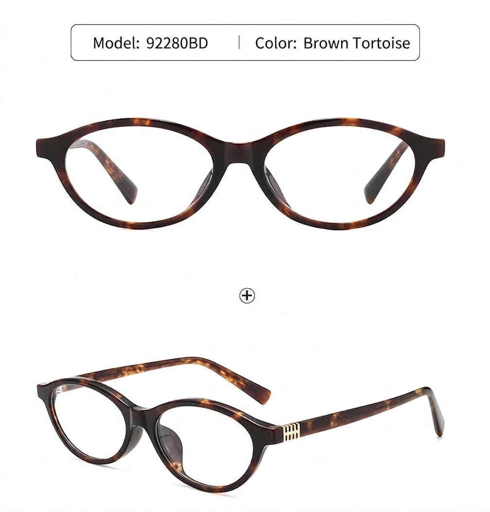 92280BD Women’s Cat-Eye Acetate Eyeglasses – Slim Fashion Optical Frame 53mm