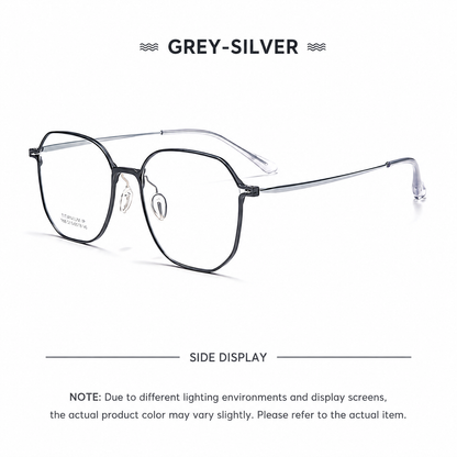 99812ZM Lightweight Titanium Geometric Eyeglasses – Unisex Retro Optical Frame