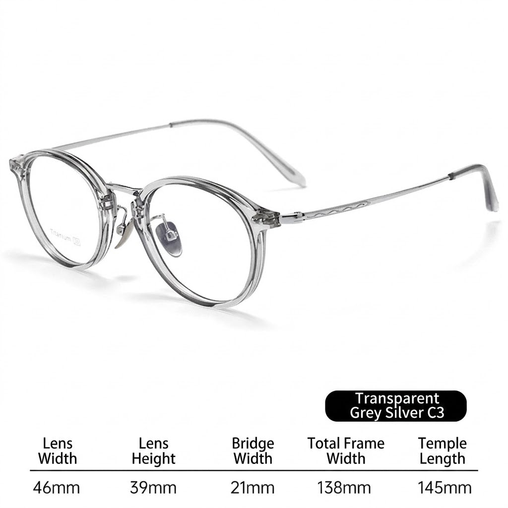 T18276Z Vintage Round Titanium Eyeglasses