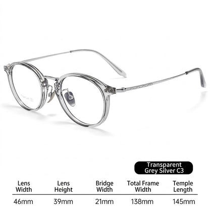 T18276Z Vintage Round Titanium Eyeglasses