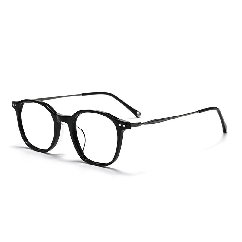 GG507F Acetate & Titanium Retro Eyeglasses – Lightweight Unisex Optical Frame