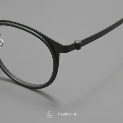 923641Y Round Acetate Titanium Eyeglasses – Lightweight Unisex Optical Frame