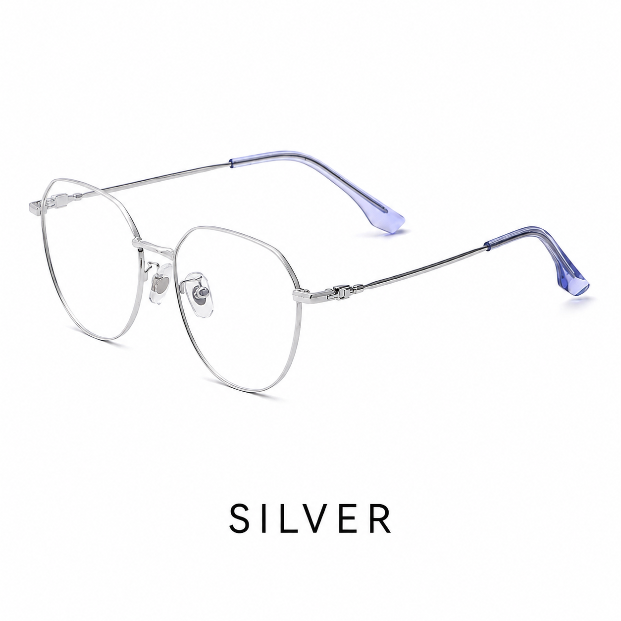 58007 Pure Titanium Geometric Eyeglasses – Lightweight Unisex Optical Frame