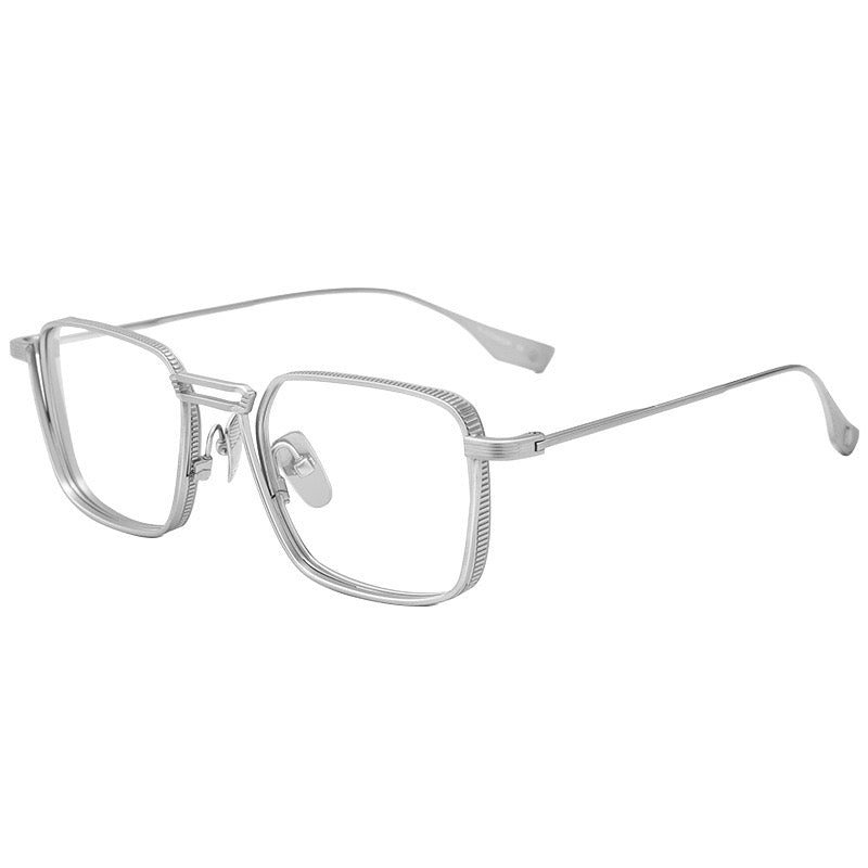 DTX125S Pure Titanium Square Eyeglasses – Lightweight Vintage Metal Frame | 2 Sizes