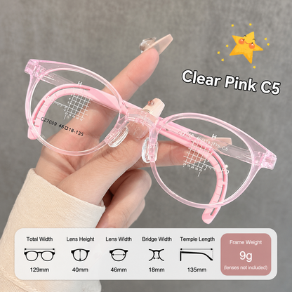 CZ7009ET Kids Round Eyeglasses – Lightweight Flexible TR Children’s Glasses | 46mm