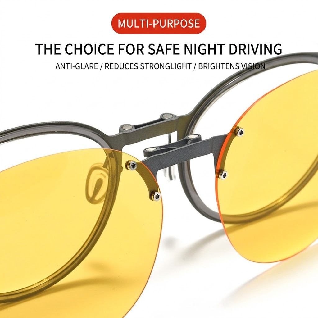 8868 Titanium Magnetic Clip-On Eyeglasses – Polarized Multi-Lens Frame (Copy)