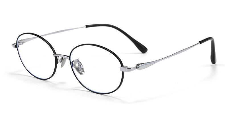 PT08165 Lightweight Titanium Oval Eyeglasses – Unisex 52mm Metal Frame