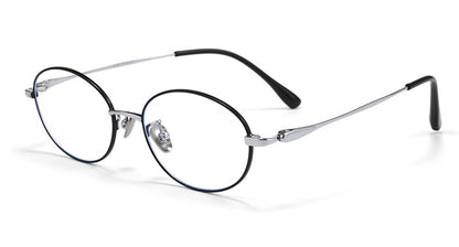 PT08165 Lightweight Titanium Oval Eyeglasses – Unisex 52mm Metal Frame