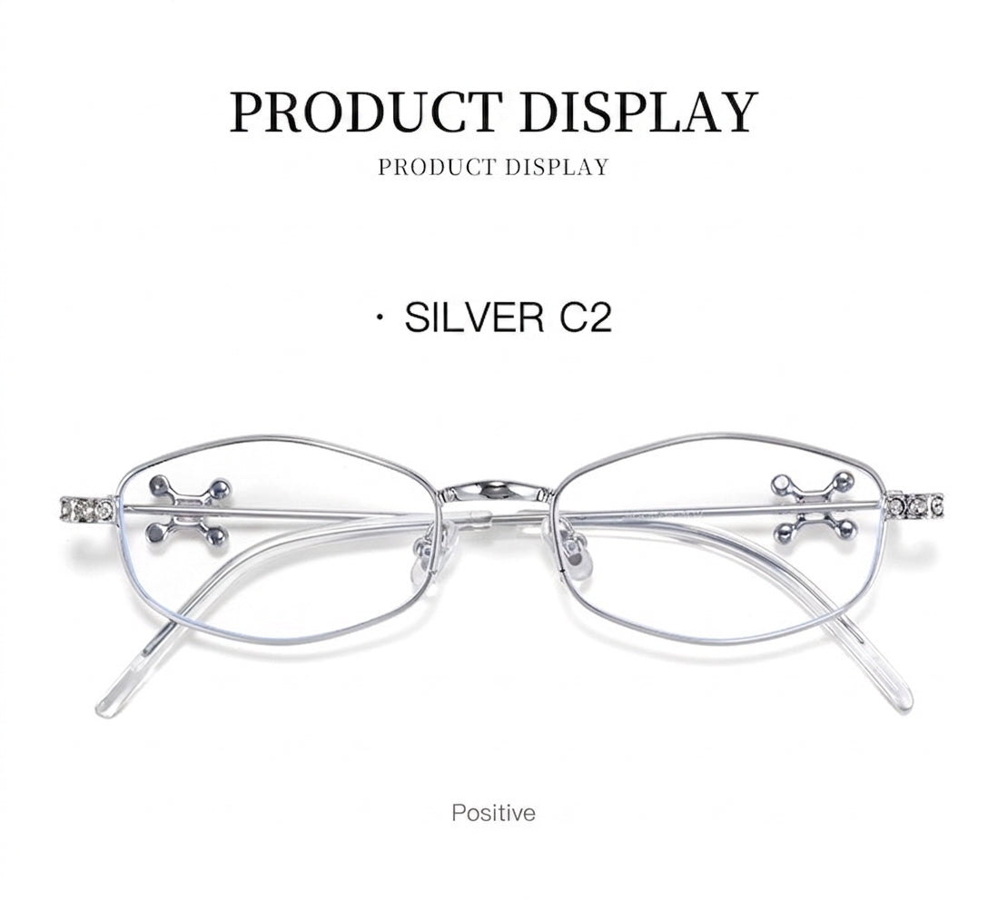 30915Y Elegant Crystal Detail Eyeglasses – Lightweight Metal Frame for Women