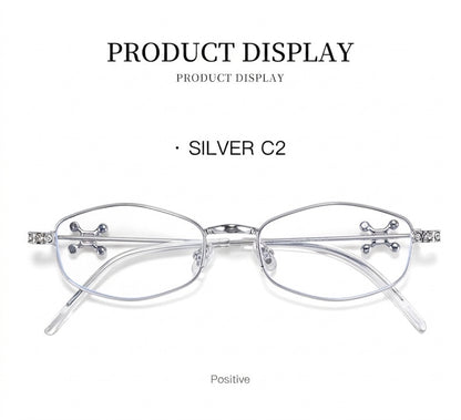 30915Y Elegant Crystal Detail Eyeglasses – Lightweight Metal Frame for Women