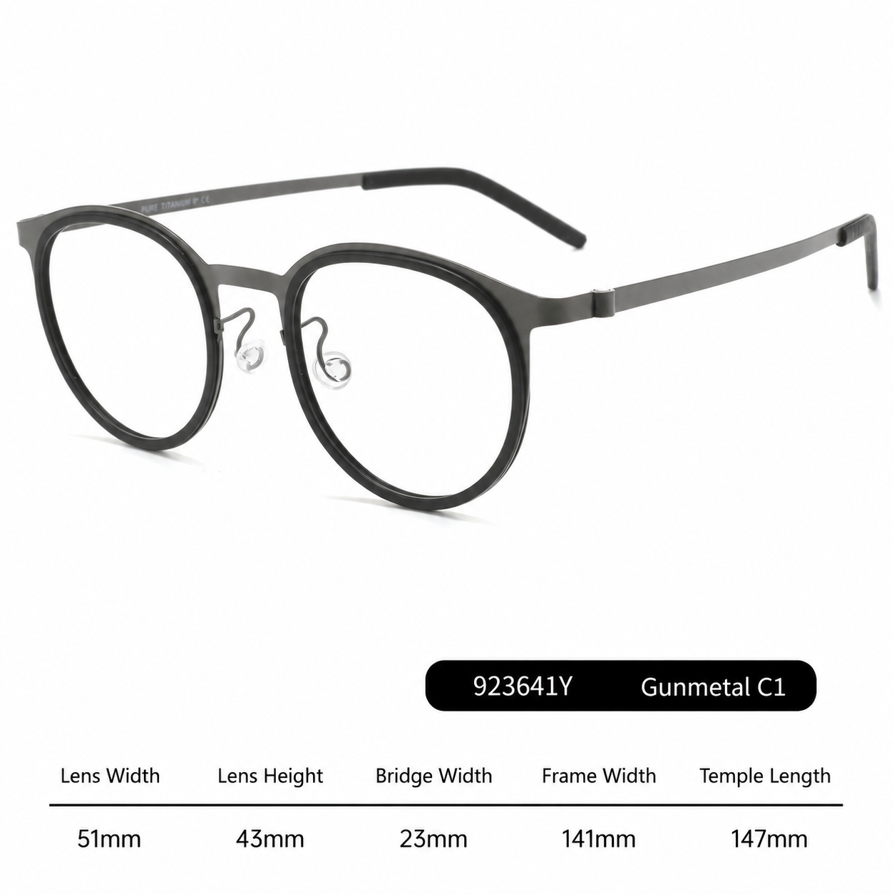 923641Y Round Acetate Titanium Eyeglasses – Lightweight Unisex Optical Frame