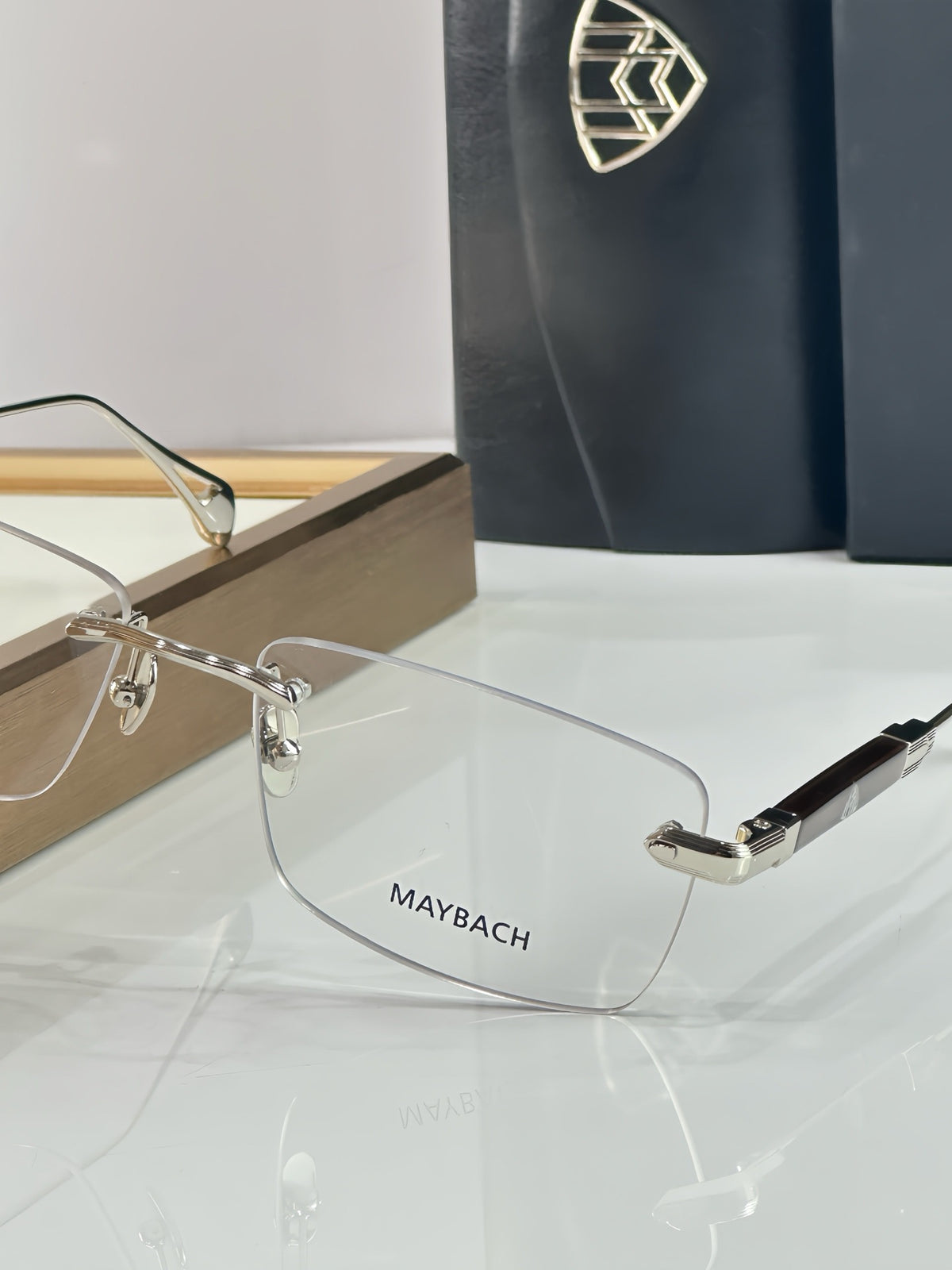 EDITOR Luxury Rimless Square Optical Glasses – 56mm Unisex Frameless Eyewear