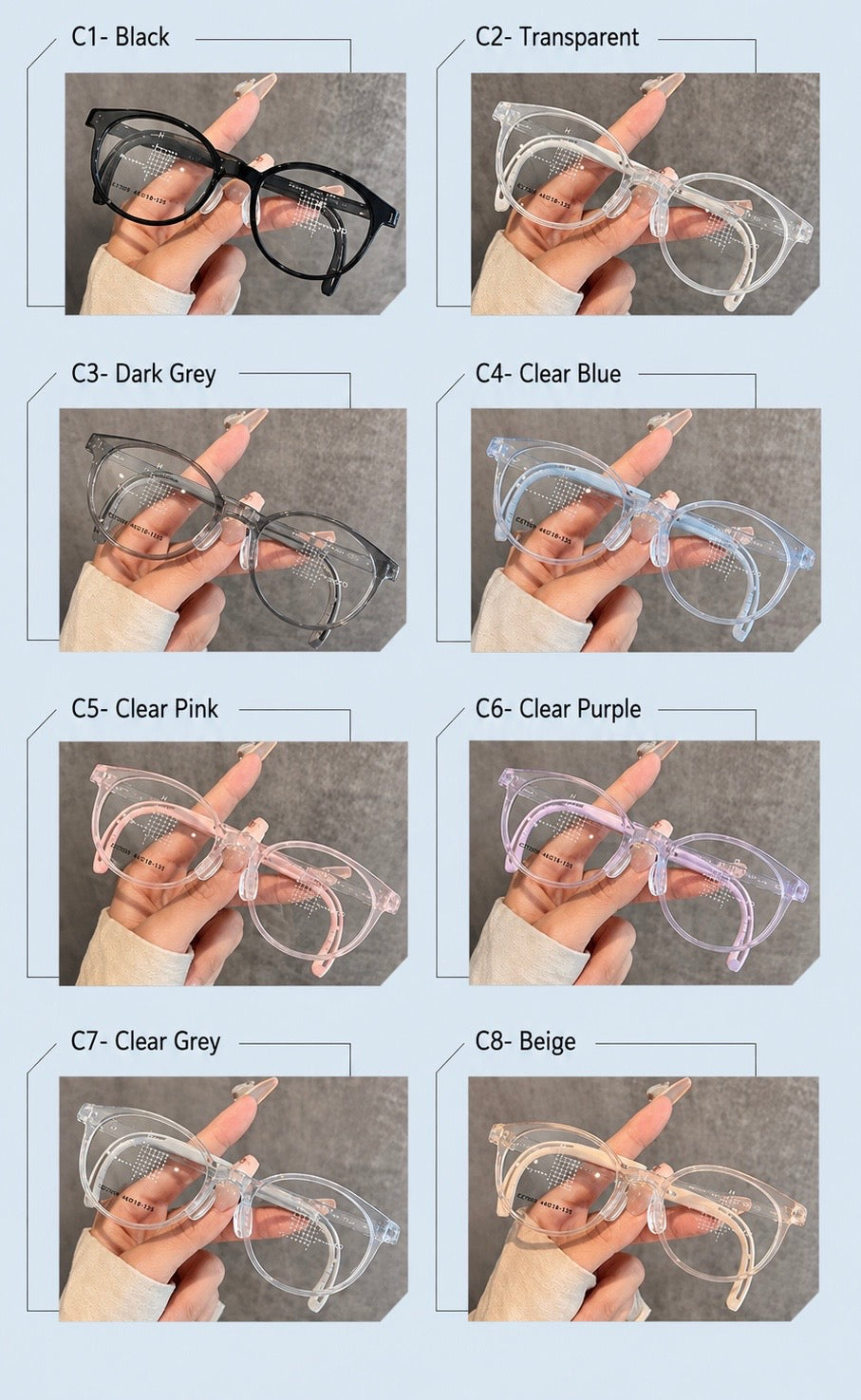 CZ7009ET Kids Round Eyeglasses – Lightweight Flexible TR Children’s Glasses | 46mm