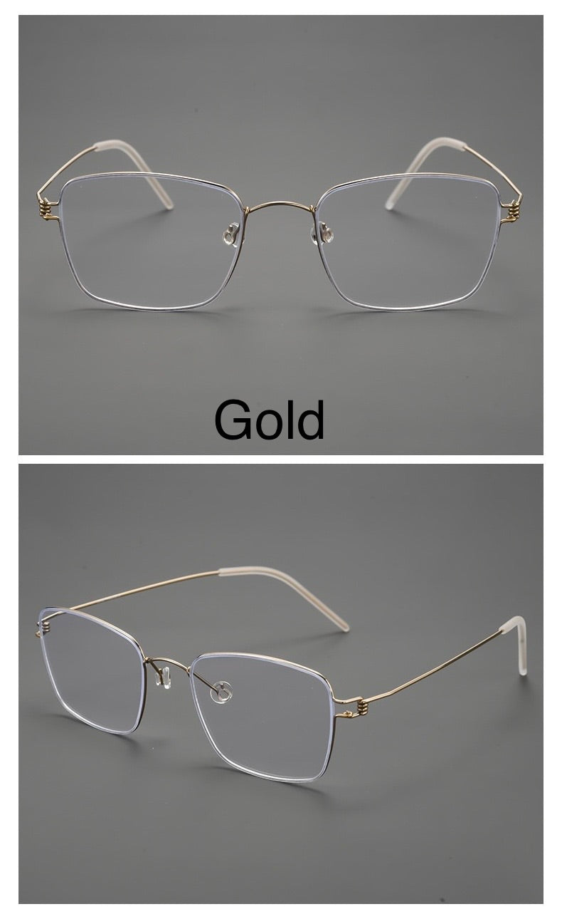 HYD0175Y Pure Titanium Screwless Eyeglasses – Lightweight Geometric Optical Frame