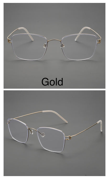 HYD0175Y Pure Titanium Screwless Eyeglasses – Lightweight Geometric Optical Frame