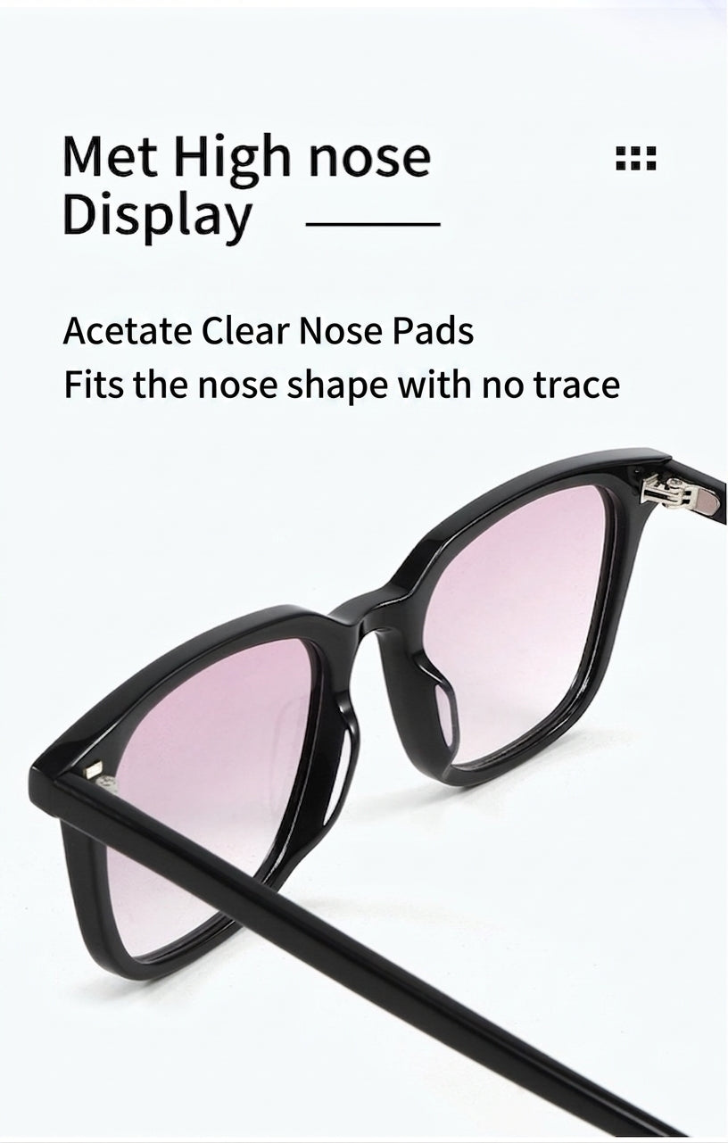 9020 Oversized Square Acetate Sunglasses – Unisex Nylon Lens Frame