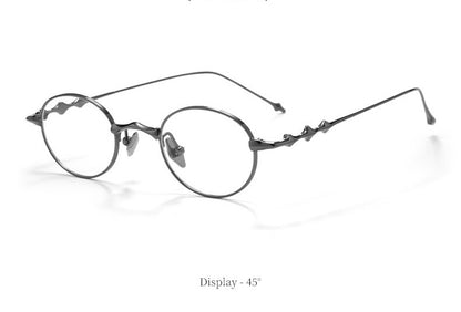 20899Y Oval Titanium & Metal Eyeglasses – 43mm Small Blue Light Glasses