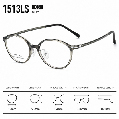 1513 Lightweight Round Eyeglasses – Flexible TR Unisex Optical Frame