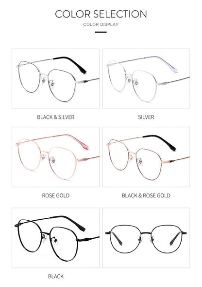 58007 Pure Titanium Geometric Eyeglasses – Lightweight Unisex Optical Frame