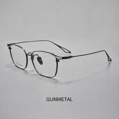 SEVENZ Lightweight Titanium Rectangle Eyeglasses – Retro Unisex 54mm Frame