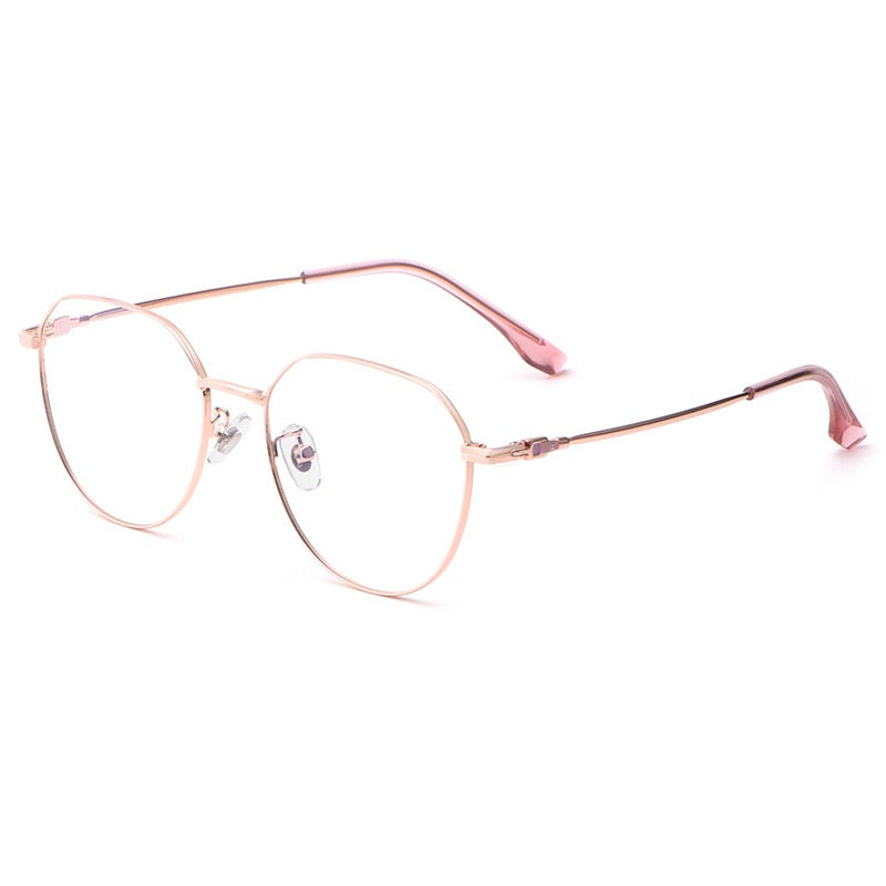 58007 Pure Titanium Geometric Eyeglasses – Lightweight Unisex Optical Frame