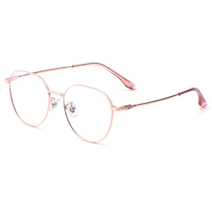 58007 Pure Titanium Geometric Eyeglasses – Lightweight Unisex Optical Frame