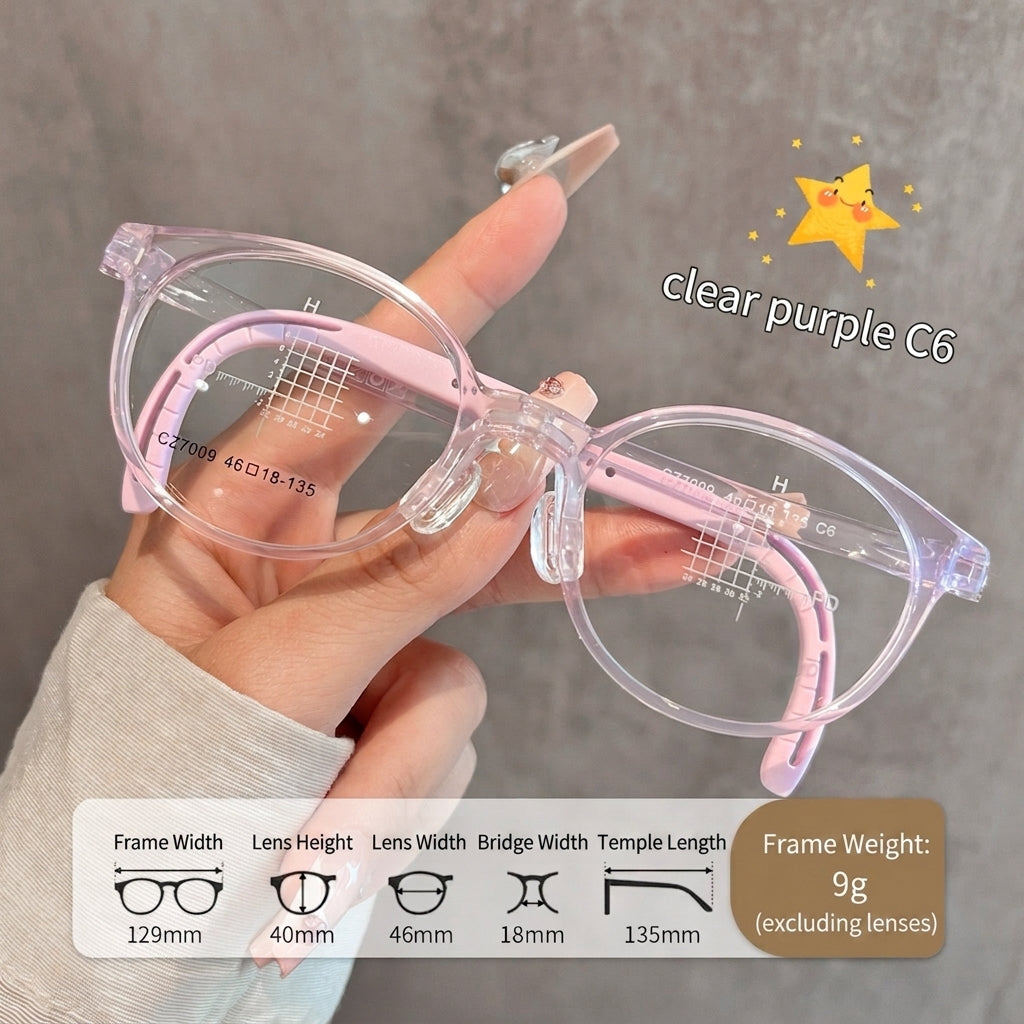 CZ7009ET Kids Round Eyeglasses – Lightweight Flexible TR Children’s Glasses | 46mm