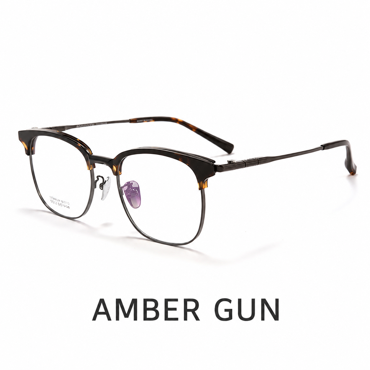 BV1110 Titanium Acetate Browline Eyeglasses – Unisex Retro Square Frame