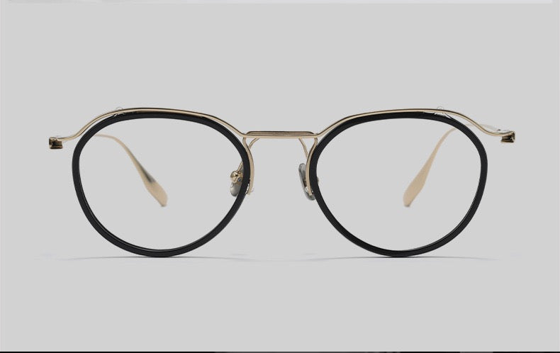 8120Y Pure Titanium Round Eyeglasses with Blue Light Blocking Lens – Lightweight Vintage Optical Frame