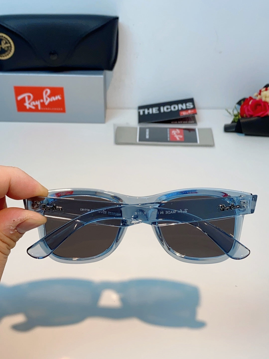 BR 0502 S Reverse Concave Lens Square Sunglasses – Transparent Ice Blue