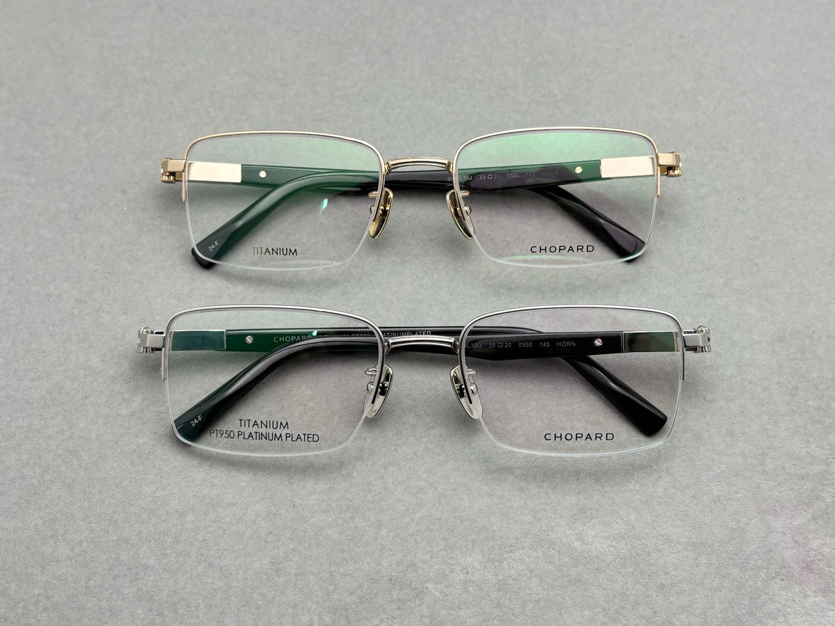 55mm-Unisex Lightweight Titanium Alloy Semi-Rimless Rectangle Optical Glasses