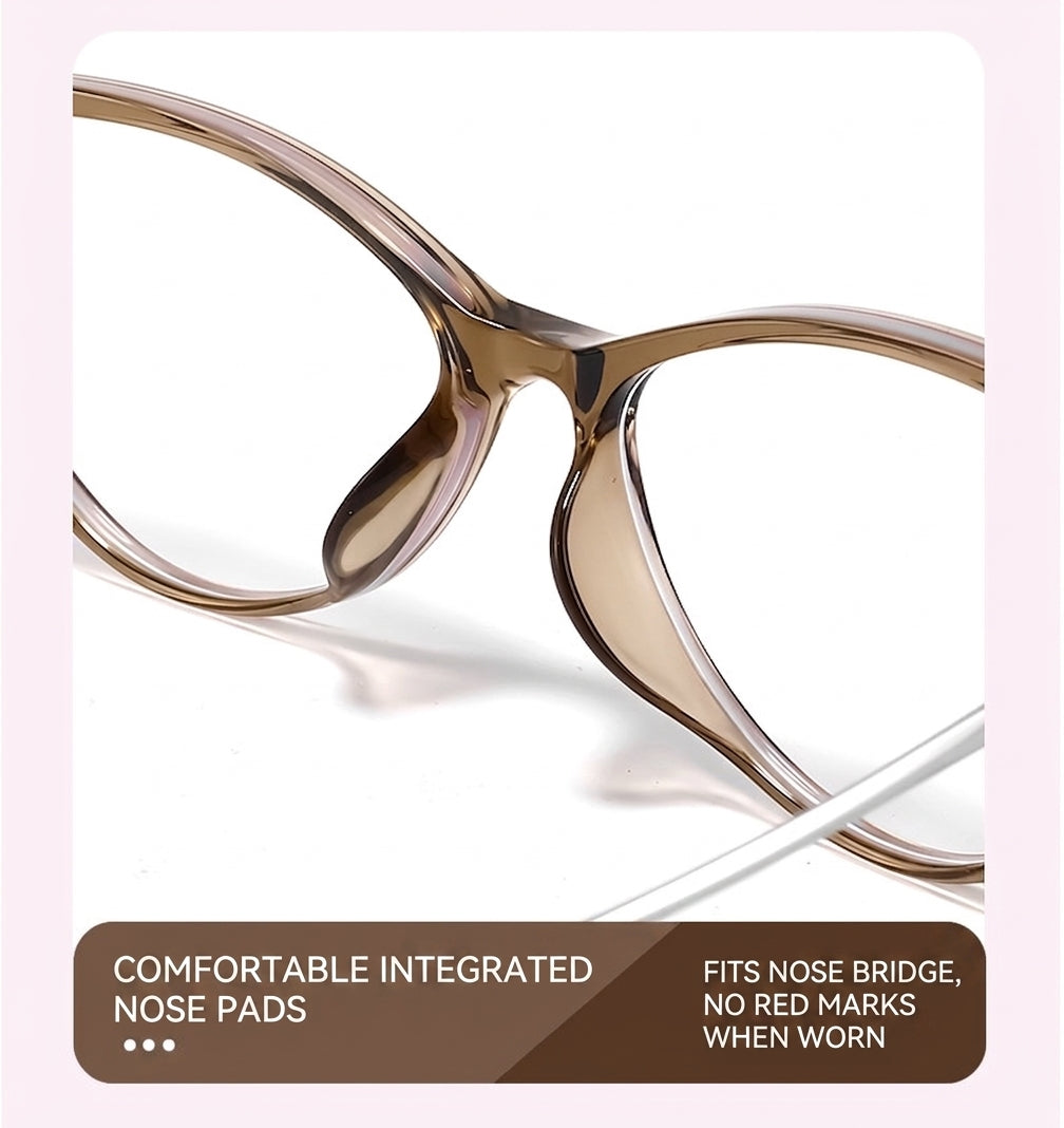M8238Z Lightweight Cat-Eye Eyeglasses – TR & Titanium Frame