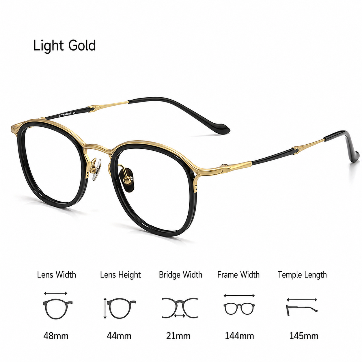 M3118 Lightweight Acetate & Titanium Round Eyeglasses