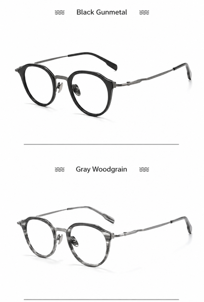 M80910S Lightweight Round Eyeglasses – TR & Titanium Combination Frame