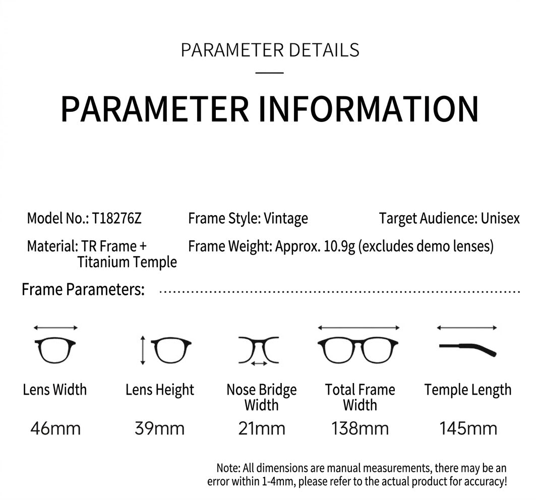 T18276Z Vintage Round Titanium Eyeglasses