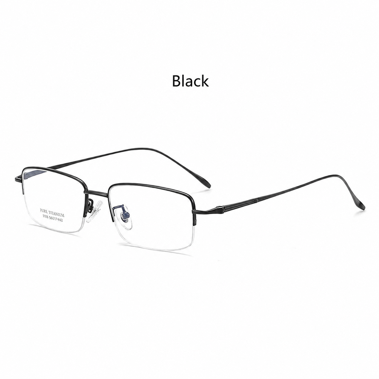 8039 Pure Titanium Semi-Rimless Rectangular Eyeglasses – Lightweight Men’s Optical Frame