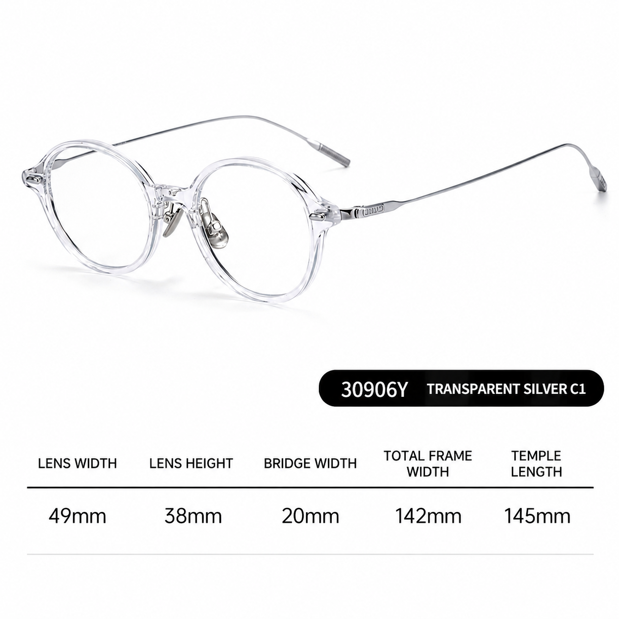 30906Y Lightweight Titanium Acetate Round Eyeglasses – Unisex