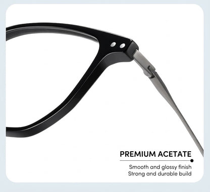 GG-F571 Lightweight Square Acetate & Titanium Eyeglasses – 52mm Unisex Optical Frame
