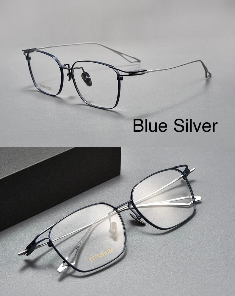 SEVENZ Lightweight Titanium Rectangle Eyeglasses – Retro Unisex 54mm Frame