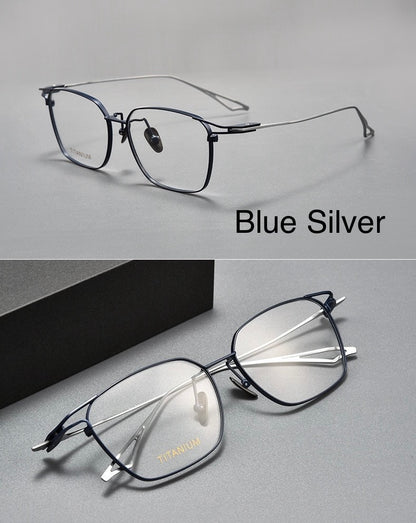 SEVENZ Lightweight Titanium Rectangle Eyeglasses – Retro Unisex 54mm Frame