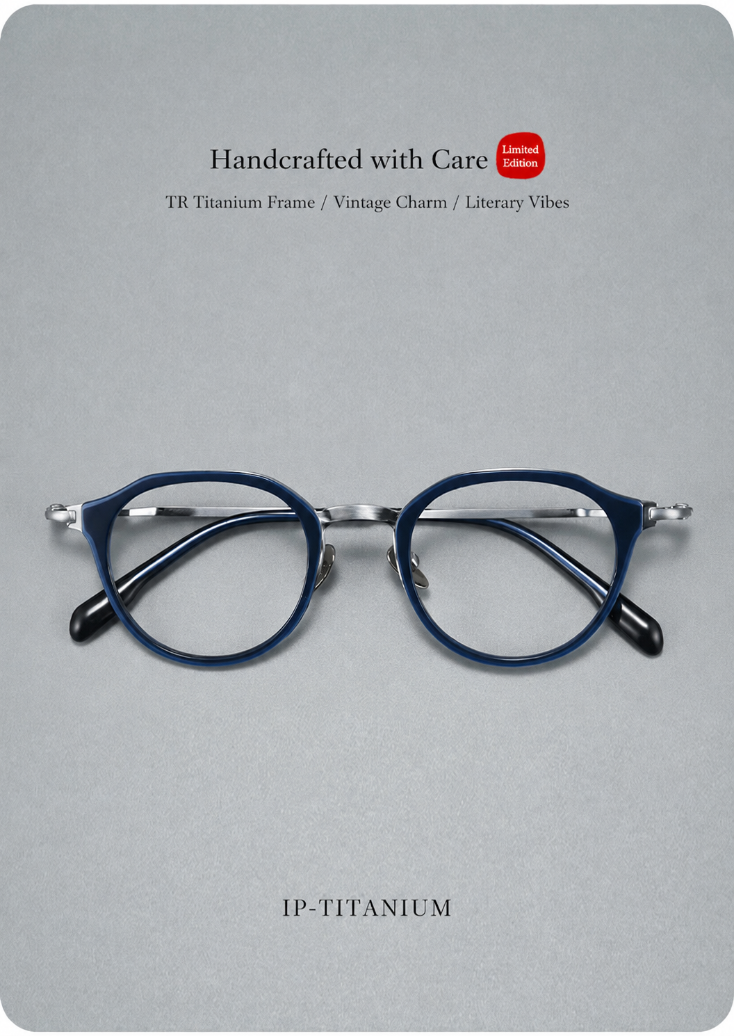 M80910S Lightweight Round Eyeglasses – TR & Titanium Combination Frame