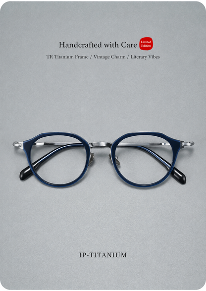 M80910S Lightweight Round Eyeglasses – TR & Titanium Combination Frame