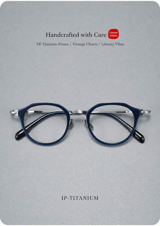 M80910S Lightweight Round Eyeglasses – TR & Titanium Combination Frame