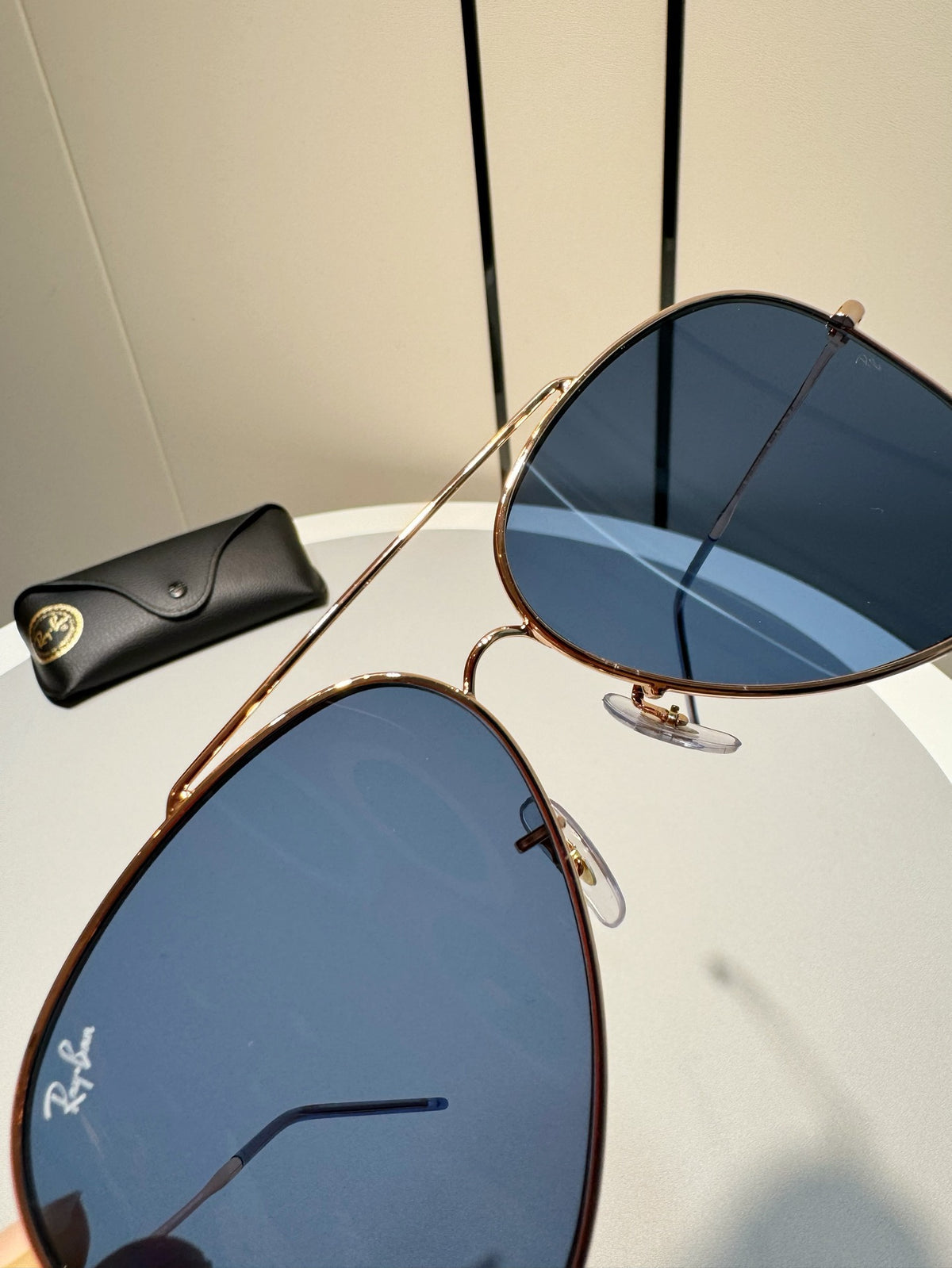 R0101S Reverse Aviator Sunglasses – Rose Gold Frame Blue Lens 62mm
