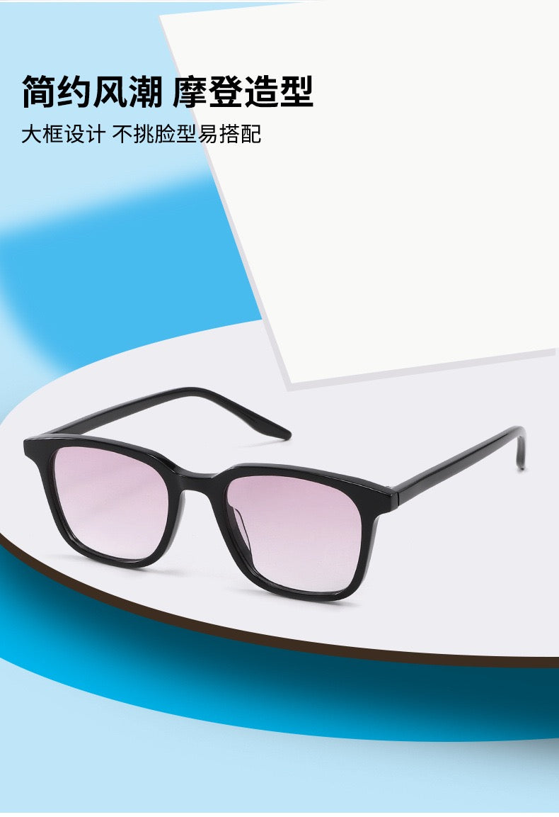 9020 Oversized Square Acetate Sunglasses – Unisex Nylon Lens Frame