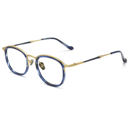 M3118 Lightweight Acetate & Titanium Round Eyeglasses
