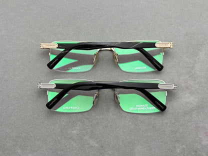 55mm-Unisex Lightweight Titanium Alloy Semi-Rimless Rectangle Optical Glasses