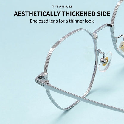 T3903 Lightweight Geometric β-Titanium Eyeglasses – 50mm