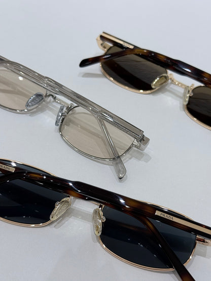 54mm- Unisex Slim Rectangle Metal Sunglasses – UV400 Lightweight Frame