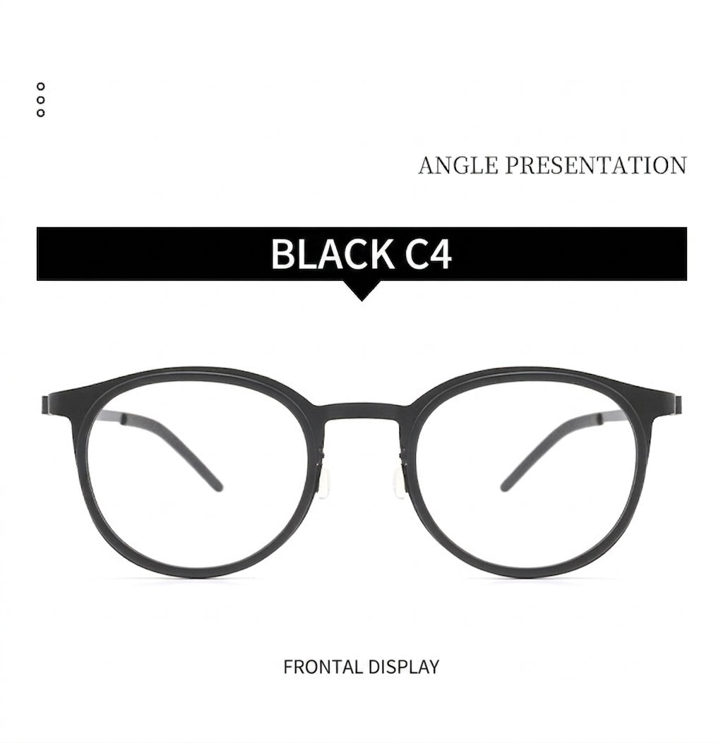 923641Y Round Acetate Titanium Eyeglasses – Lightweight Unisex Optical Frame